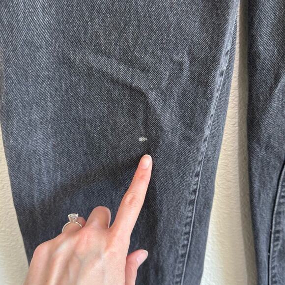 Levi's Womens Size 26 94's Baggy Worn in Grey Black Straight Leg Festival Boho - Picture 8 of 10
